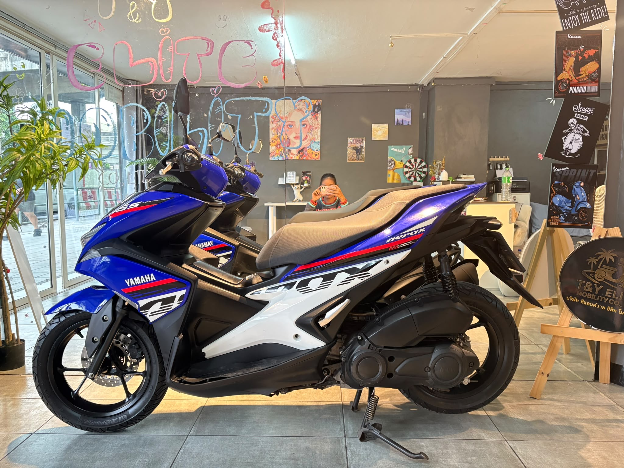 Real Yamaha Aerox 155cc scooter from T&Y Elite Mobility Bangkok